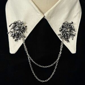Silver Medusa Lapel Collar Chain PRE-ORDER